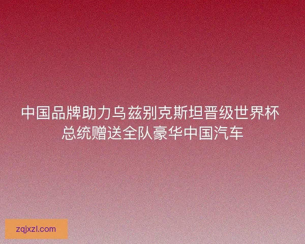 中国品牌助力乌兹别克斯坦晋级世界杯 总统赠送全队豪华中国汽车